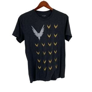 Maverick by Logan Paul Charcoal grey silver gold tee mens size medium